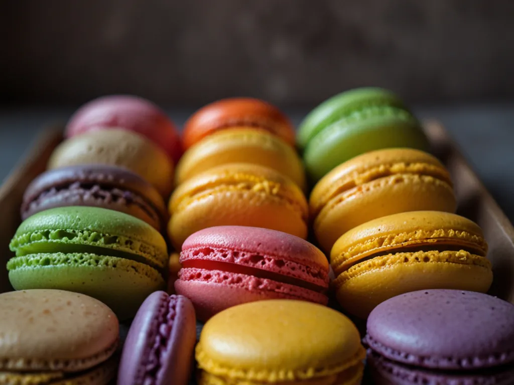 Macarons i olika färger